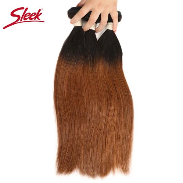 

human hair bulks sleek peruvian 2 tone colo ombre t1b/30 color weave1/3/4 bundles straight extension for none remy, Black