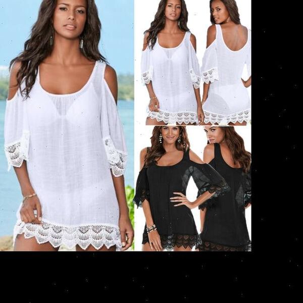 

plus size beachwear swimwear bikini womens dress cover up kaftan summer, Black;gray