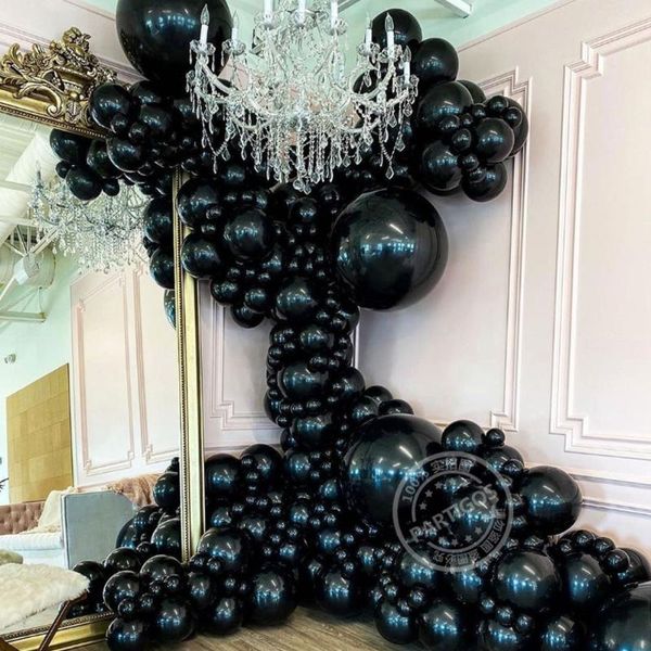 

party decoration 1/5/20pcs 5-36inch round black latex balloons wedding birthday valentine's day baby shower globos