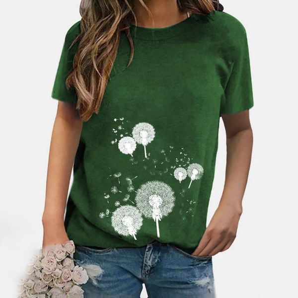 

feitong women's casual print pullover short-sleeved t-shirt summer women tee shirt camisetas mujer, White