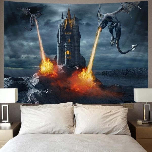 

tapestries nknk animal tapestry flame rug wall view decor mandala hippie printed