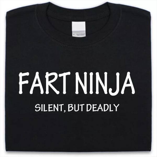 

fart ninja t-shirt drÃ´le hommes femmes noÃ«l cadeau cadeau, White;black