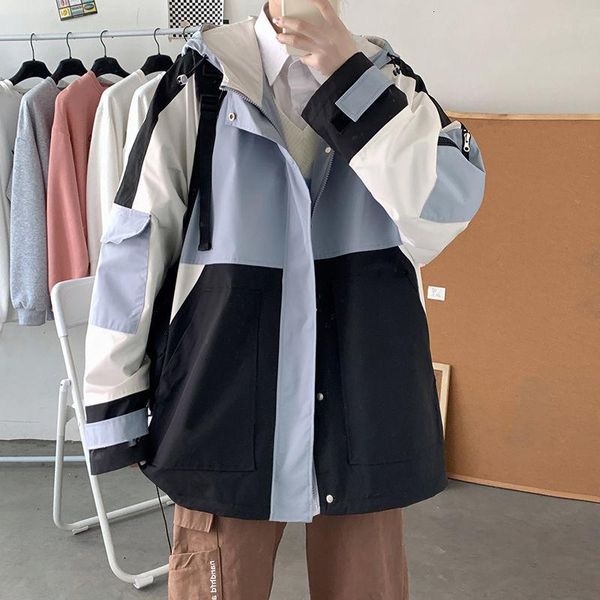 

neploha men's korean streetwear jacket girls loose hooded coats 2021 fashion male jackets clothing, Black;brown