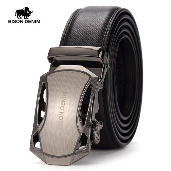 

men belt genuine leather luxury strap male belts for business automatic buckle, Black;brown