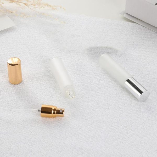 

storage bottles & jars 6pcs 10ml mini frosted glass and aluminum spray small empty bottle for make skin care refillable travel use