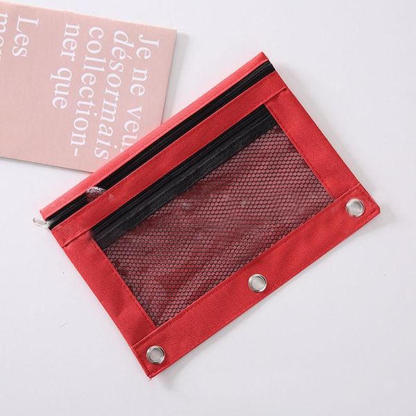 

storage bags transparent mesh pencil case office student cases nylon school supplies pen box classroom bag astuccio scuola y