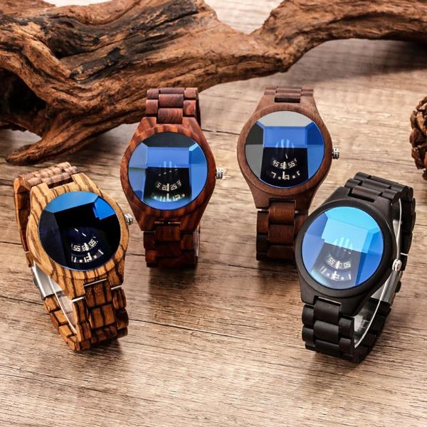 

wristwatches luxury full wood watch red sandalwood/ebony men's wooden quartz timepieces wristwatch male watches gifts, Slivery;brown