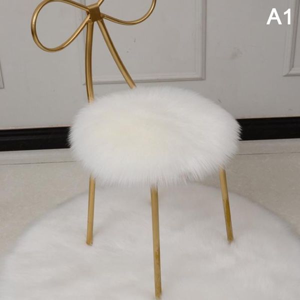 

cushion/decorative pillow chair mat pad thickening dining cushion solid color warm wool round stool anti-slip seat