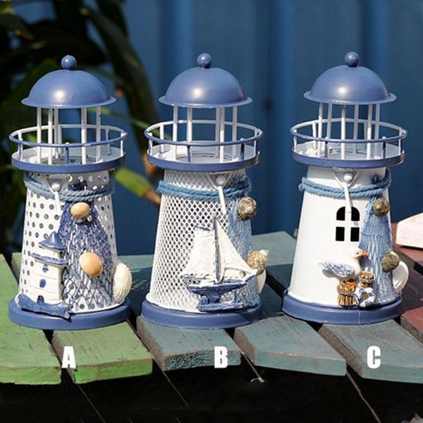 

candle holders mediterranean tower holder lighthouse iron candlestick table home holiday wedding party deskdecor metal