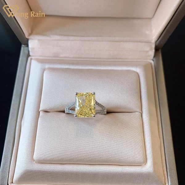 

cluster rings wong rain 925 sterling silver citrine created moissanite pink sapphire gemstone engagement adjustable women fine jewelry, Golden;silver