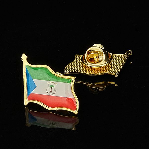

30pcs the republic of equatorial guinea gold plated african emblem flag craft cufflinks lapel pins