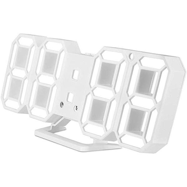

modern digital 3d led wall clock alarm clocks snooze with 12/24 hour display iq6 desk & table