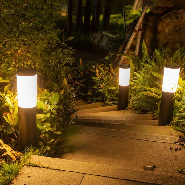 

outdoor garden lawn lamp e27 stainless steel pathway pillar light courtyard villa yard landscape waterproof bollards lamps