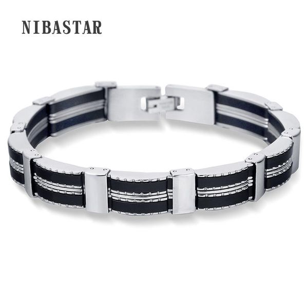 

22cm 304 stainless steel bracelets for men 2021 fashion punk & bangles jewelry link, chain, Black