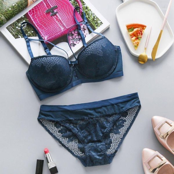 

lace embroidery padded push up bra and small briefs set see through hollow lingerie women floral bra1, Red;black