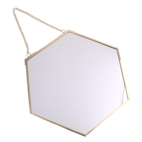 

nordic hexagon wall hanging mirror gold dressing table makeup mirrors bathroom