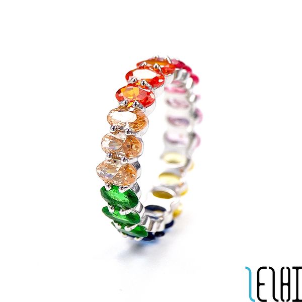 

couple gemstone eternal love iced out wedding ring colorful diamond s925 sterling silver rings for women sister engagement promise wed jewel, Slivery;golden
