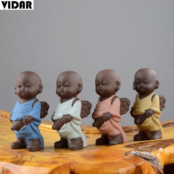 

decorative objects & figurines vidar creative purple sand tea pet little monk drain strainer boy maker ceramic crafts