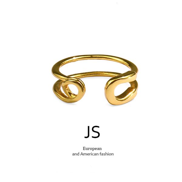 

ins metal wind chain female gold personality adjustable index finger ring, Black