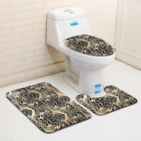 

bath mats geometric stripes pattern mat bathroom rug sets anti slip decor toilet seat