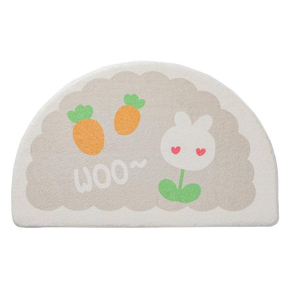 

cartoon semicircular floor mat door into the bathroom absorbent non-slip bath rugs bedroom soft carpet carpets