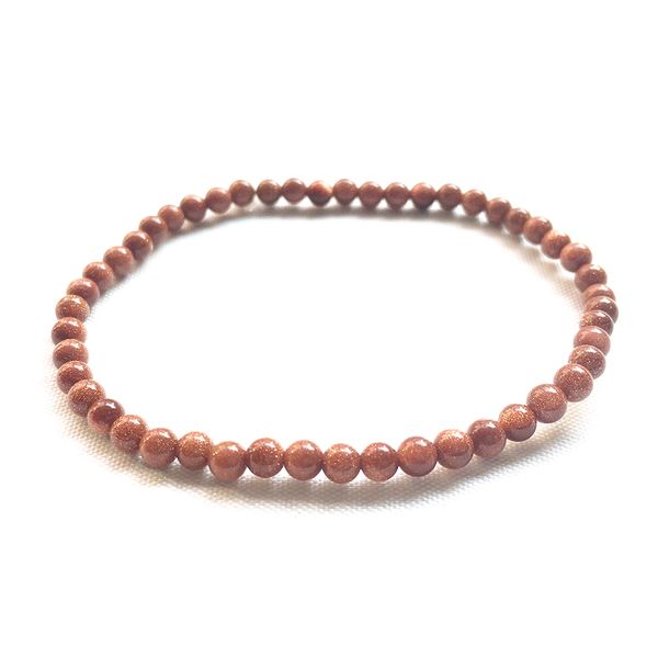 MG0114 Bracciale all'ingrosso di pietra a sabbia dorata 4 mm mini gioielli in pietra pregiata yoga mala braccialetto fatto a mano