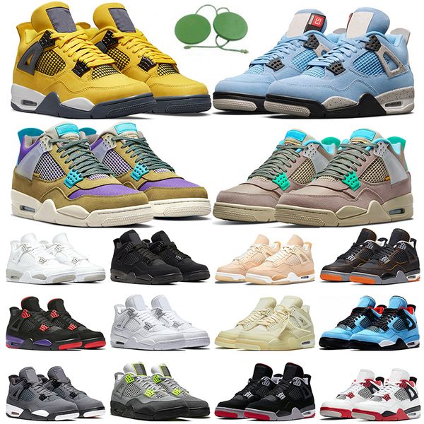 

air jordan retro 4 4s men basketball shoes trainers lightning desert moss taupe haze university blue shimmer white oreo sail black cat cactu