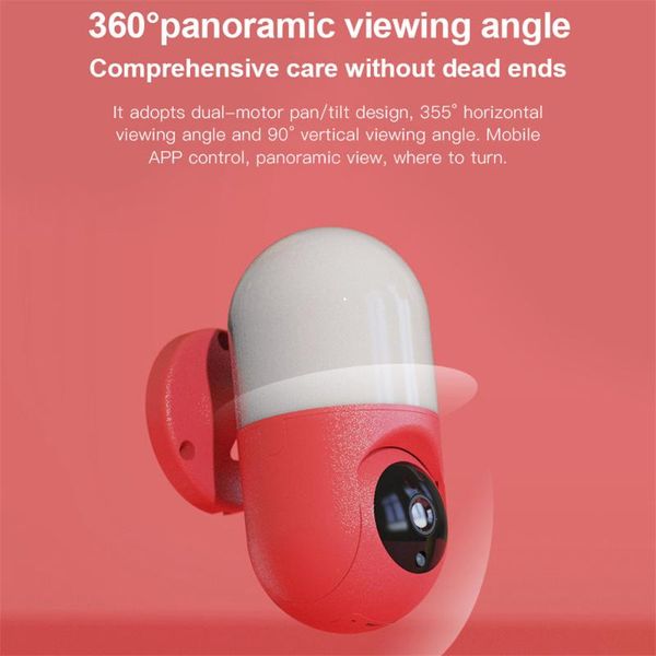 

surveillance camera wifi ptz rotation home motion detection smart alarm courtyard lighting wall lamp ip cameras