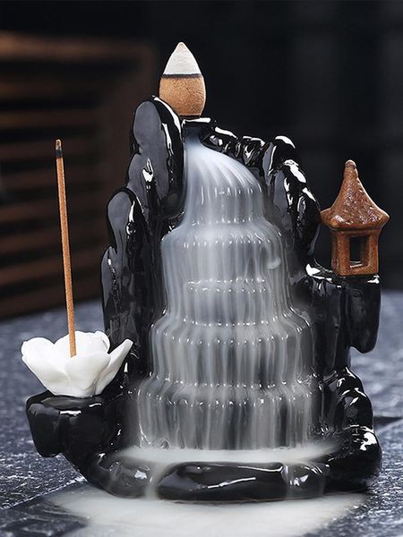 

ceramic backflow incense holder waterfall burner with cones fragrance lamps