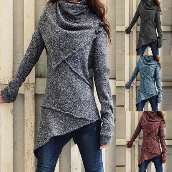 

women's blouses & shirts plus size elegant solid tunic blouse shirt turtleneck casual autumn winter ladies female women long sleeve blu, White