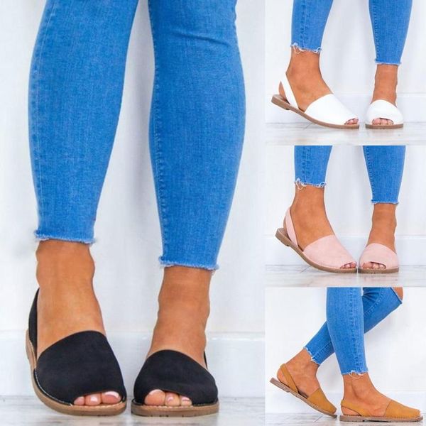 

women faux leather fish mouth band sandals slippers beach flat shoes black friday zapatos de mujer d