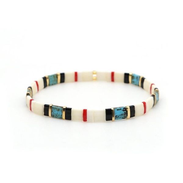 

beaded, strands miyuki tila bracelets women men 2021 glass beads jewelry boho summer beach pulseras ladies armband gift, Black