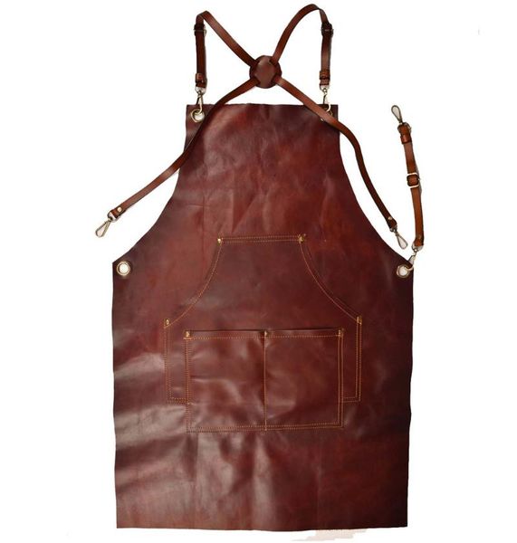 

aprons durable leather apron utility/tool pockets/adjustable/chef/butcher/metalworker/carpenter/blacksmith/heavy duty, handmade adjusta
