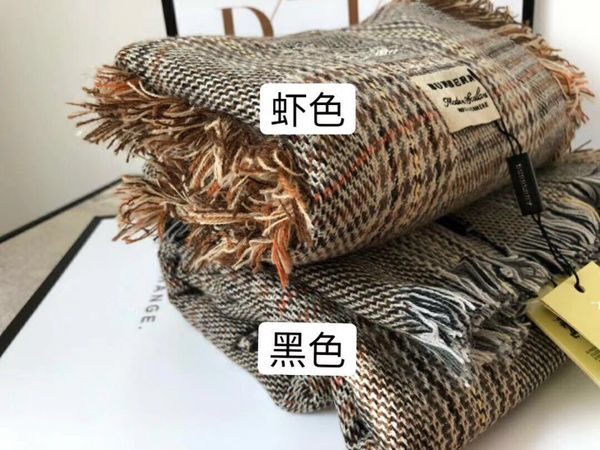 

and winter new bajia classic english plaid cotton cashmere scarf women's shawl, Blue;gray