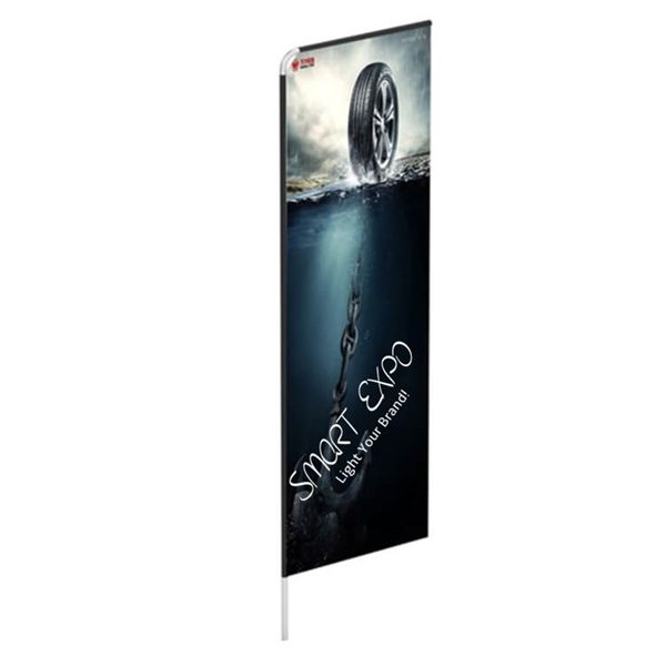 4,8m Zeichen Banner Flagge im Freien Werbeanzeige mit Aluminiumrohre Doppel -Polyester -Druck