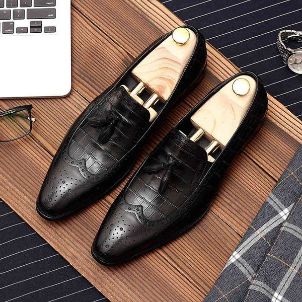 

shoe genuine men's tier businesses shoes, Black