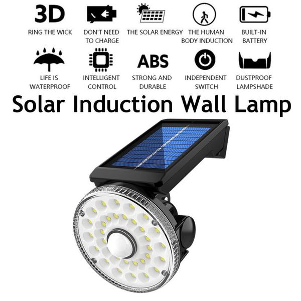 

outdoor wall lamps solar light lamp with motion sensor led waterproof ip67 sunlight powered for garden decoration