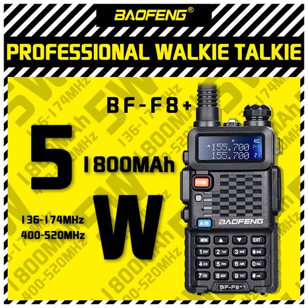 

walkie talkie 2021 baofeng bf-f8+ upgrade 5w display two way car radio station portable ham for hunting dual band