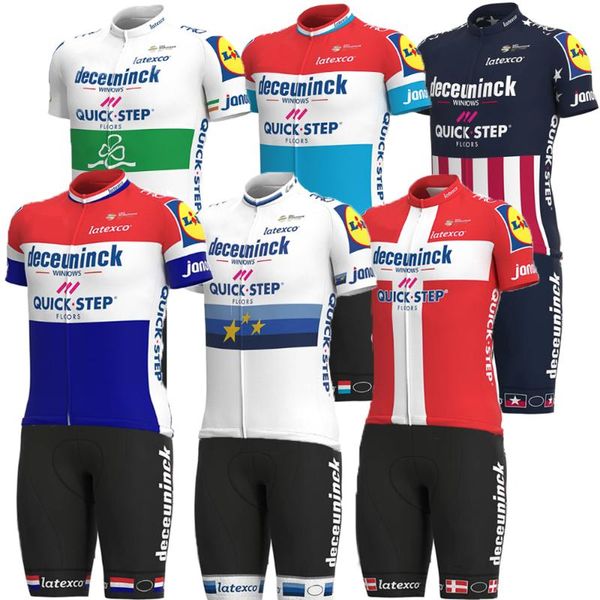

racing sets 2021 pro team quick step cycling jersey set men clothing road bike shirt suit bicycle shorts mtb uniform maillot culotte, Black;blue
