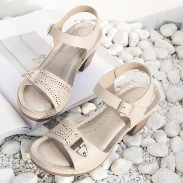 

sandals gladiator female summer office high heels shoes women buckle strap pumps casual ladies beach plus size 36-42 qq713, Black