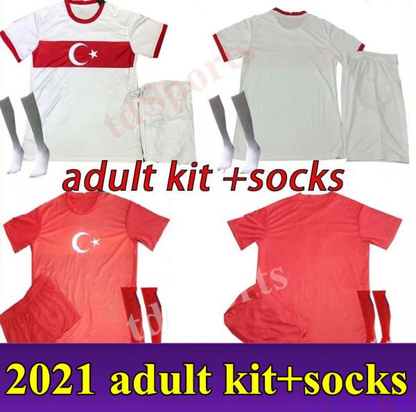 

kit 2021 turkey national team mens soccer jerseys sets celik demiral ozan kabak calhanoglu yazici home away men football shirt uniforms, Black