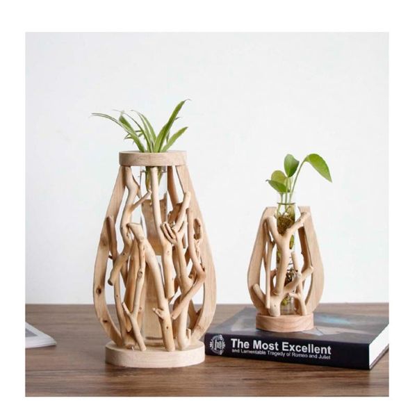

vases modern decor counterwood transparent vase fashionable bedside table ornament