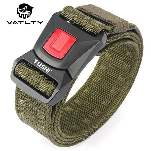 

fashion non-slip tactical belt 1200d tight and soft real nylon outdoor work rust-proof metal buckle military waist support, Black;gray
