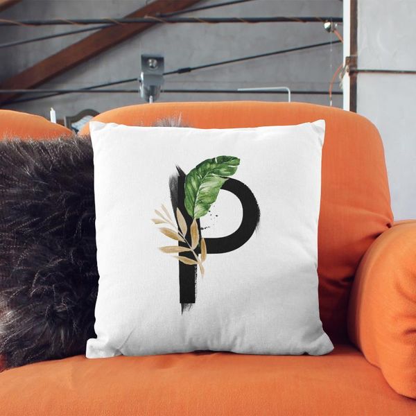 

pillow p to the special head letter design gift printed