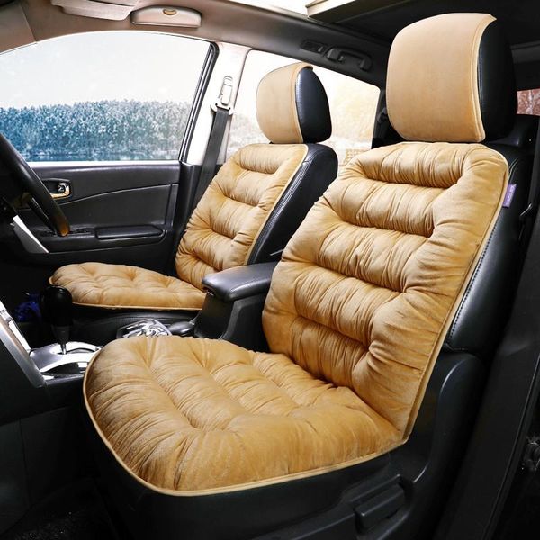 

seat cushions car cover protector front cushion non slide universal keep warm winter accessorie strap-plush pad