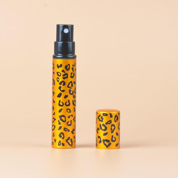 

storage bottles & jars 50pc/lot 8ml aluminum glass perfume spray atomizer sample bottle leopard pattern travel
