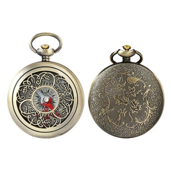 

outdoor gadgets vintage bronze compass pocket watch design hiking navigation kid gift retro metal portable