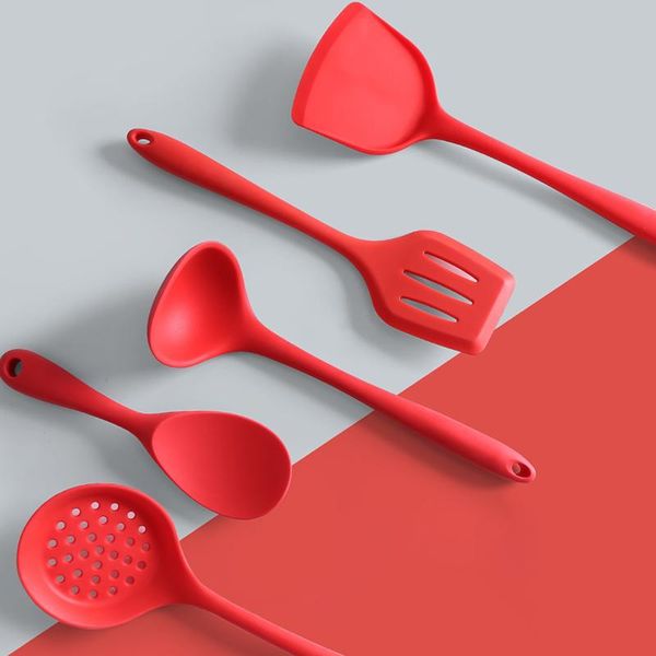 disposable dinnerware rubber tableware cookware spoon leakage cutlery set baking utensils for kitchen family travel gadget