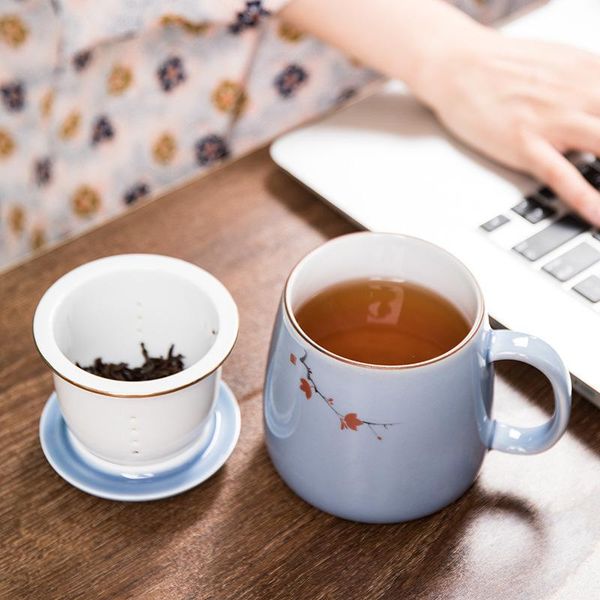 

mugs 350ml design ceramic mug for tea with filter home and office use cup gift men