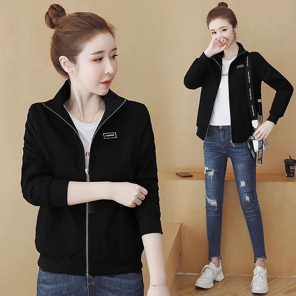 

women's jackets autumn windbreak women jacket long sleeve casual coat female basic fahion short coats outerwear plus size p663 u3bl, Black;brown